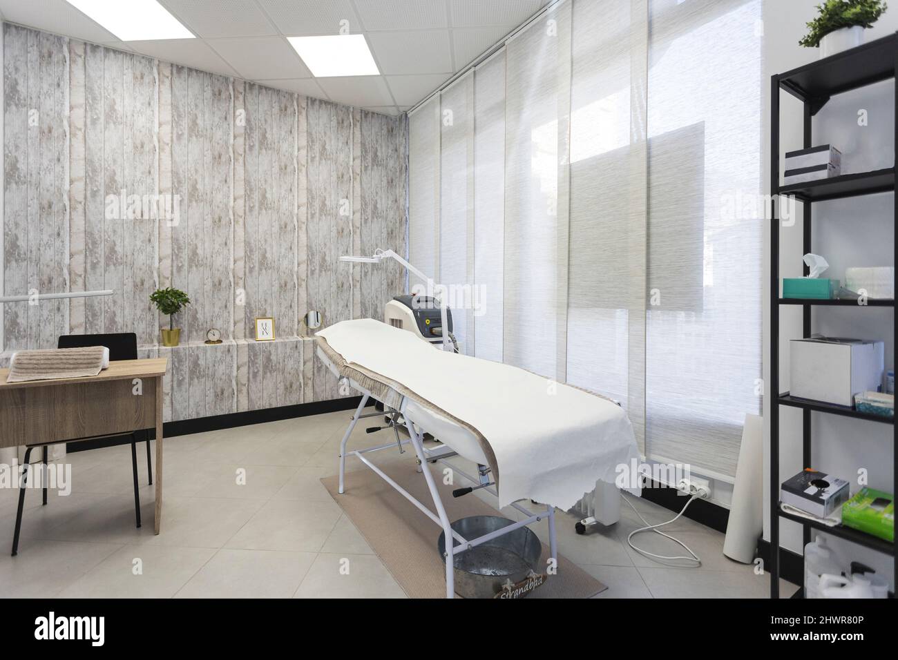 Empty skin care treatment room at aesthetic clinic Stock Photo
