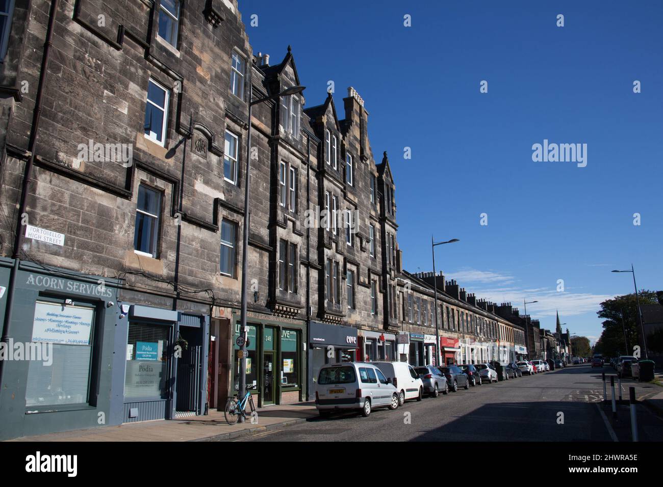Views of the High Street in Portobello, Edinburgh in the UK Stock Photo