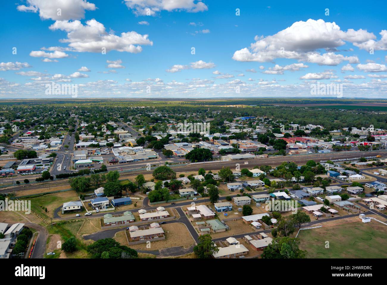 Aerial of CBD of Emerald Central Queensland Australia Stock Photo Alamy