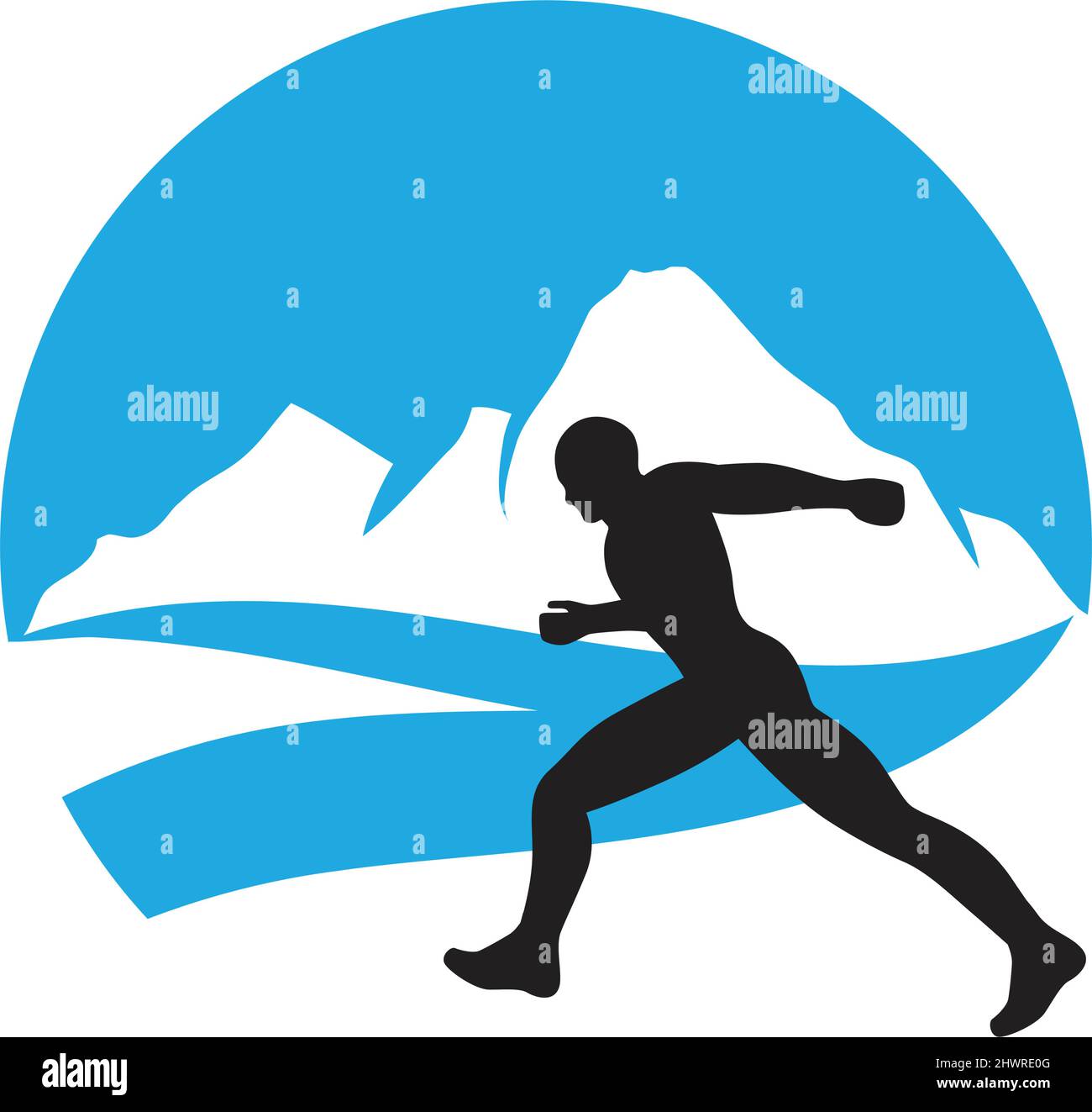 Lake snow running Stock Vector Images - Alamy