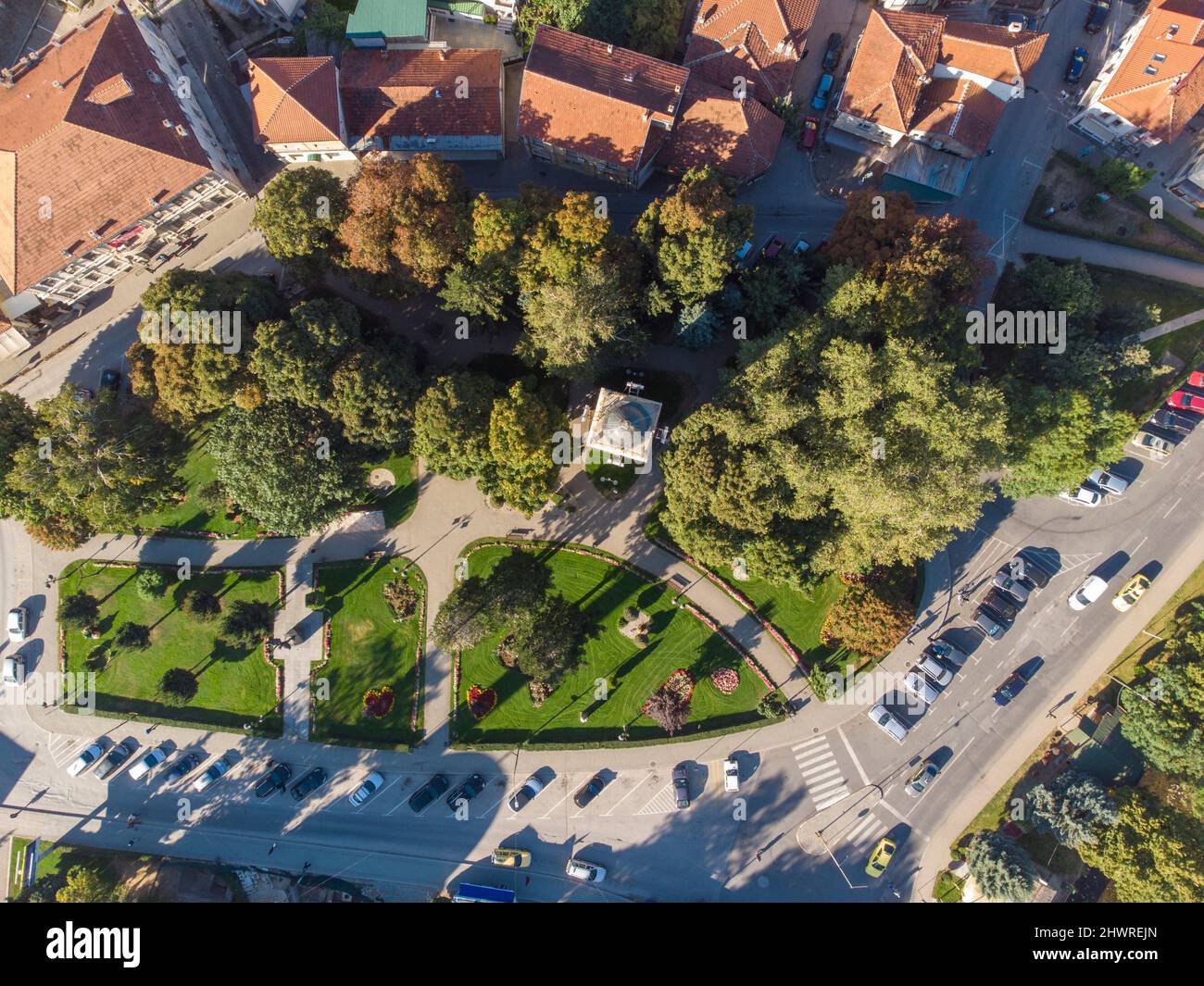 Bitola Macedonia, Clock Tower view from air Stock Photo Alamy
