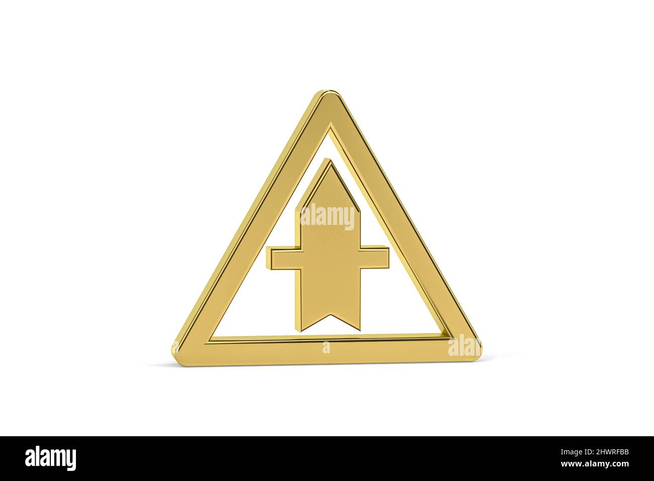 Golden 3d road sign isolated on white background - 3d render Stock ...