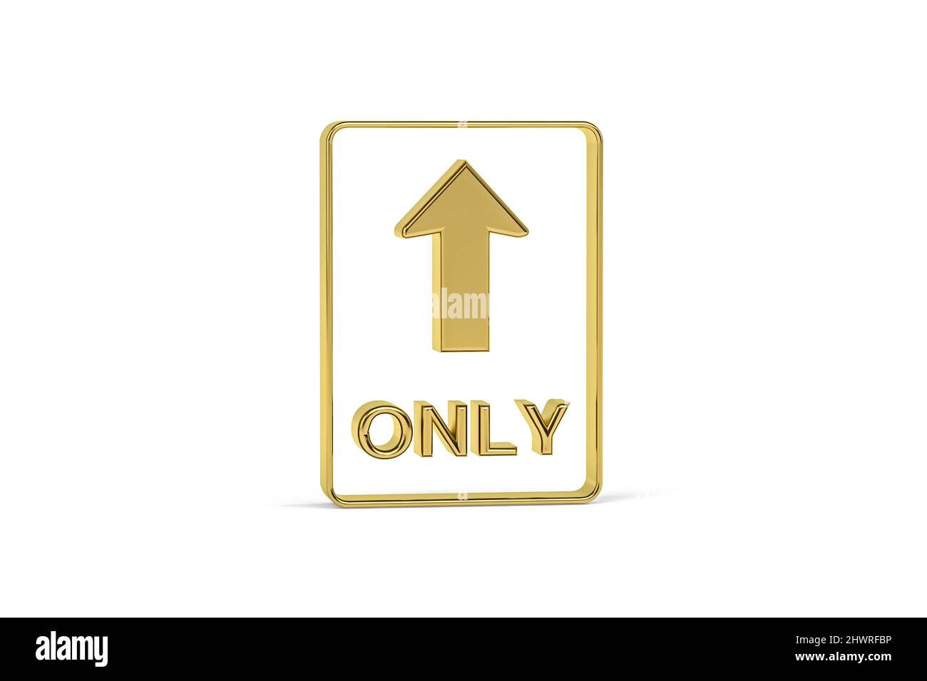 Golden 3d road sign isolated on white background - 3d render Stock ...