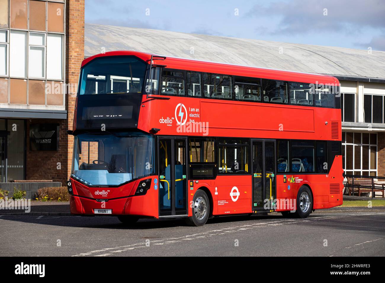 Wrightbus' electric double decker bus at the Wrightbus' Ballymena factory Stock Photo Alamy