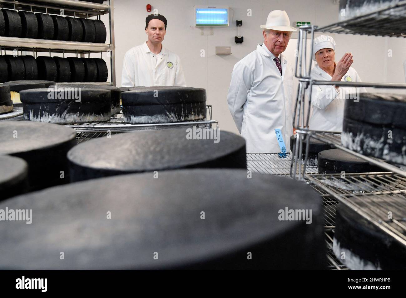 Cheese maker Leighton Moyles (left) dairy owner Catherine Mead, show