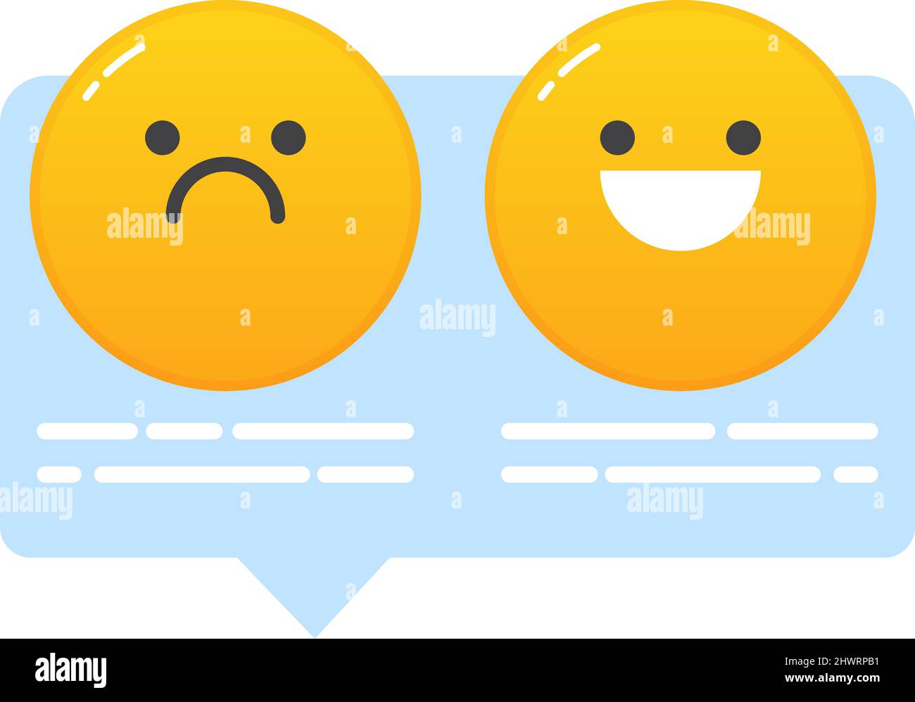 Happy and unhappy funny emoji chat bubble vector icon. Face emoticon symbol for feedback in social media or messenger Stock Vector Image & Art - Alamy Happy and unhappy funny emoji chat bubble vector icon. Face emoticon symbol for feedback in social media or messenger Stock Vector Image & Art - Alamy