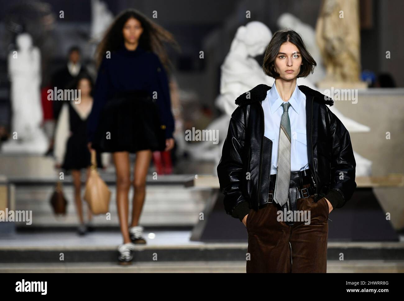 Models present creations by designer Nicolas Ghesquiere as part of his  Fall-Winter 2022/2023 Women's ready-to-wear collection show for fashion  house Louis Vuitton at the Musee d'Orsay during Paris Fashion Week in Paris,