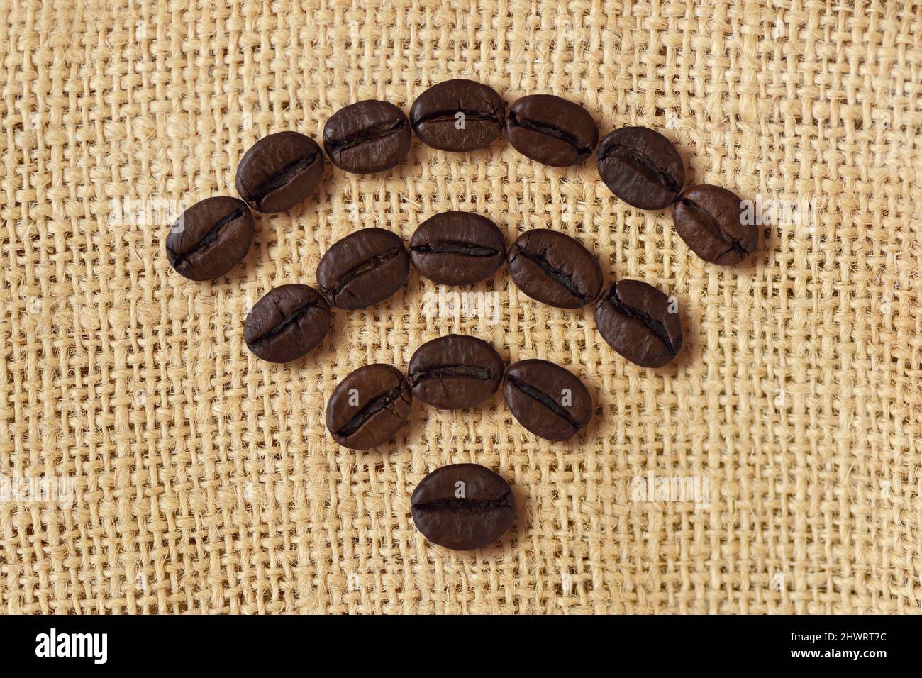Wifi connection symbol made of coffee beans Stock Photo