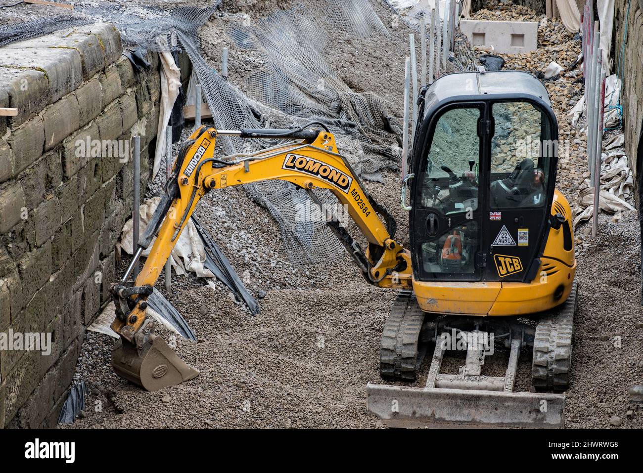 Repair work at Eshton Bridge lock ) Leeds Liverpool canal)in Gargrave