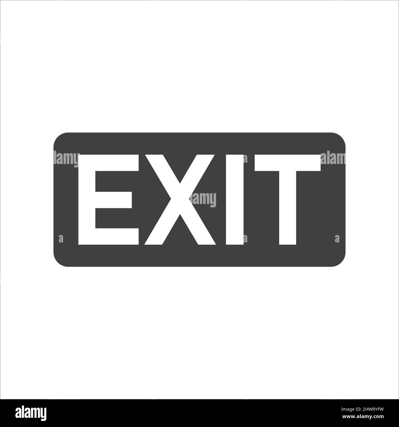 Gray exit sign on white background Stock Vector