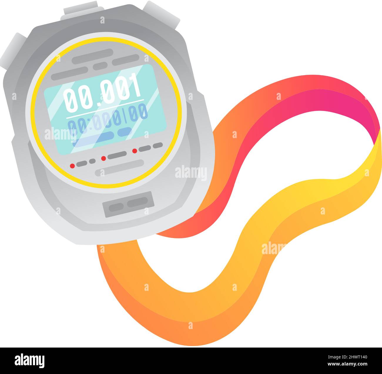 Electronic sport timer flat vector icon isolated on white background