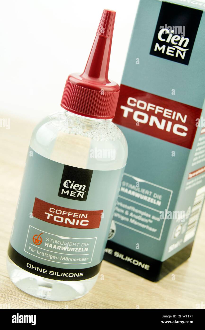 Hamburg, Germany - March 6 2022: Cien Men Coffein Hair Tonic close up Stock  Photo - Alamy