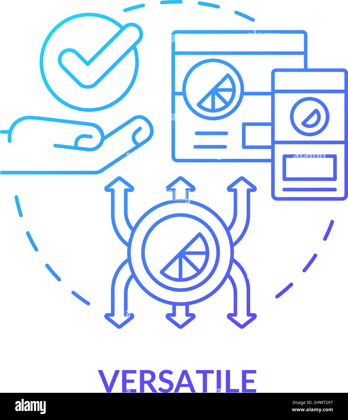 Versatile blue gradient concept icon Stock Vector Image & Art - Alamy