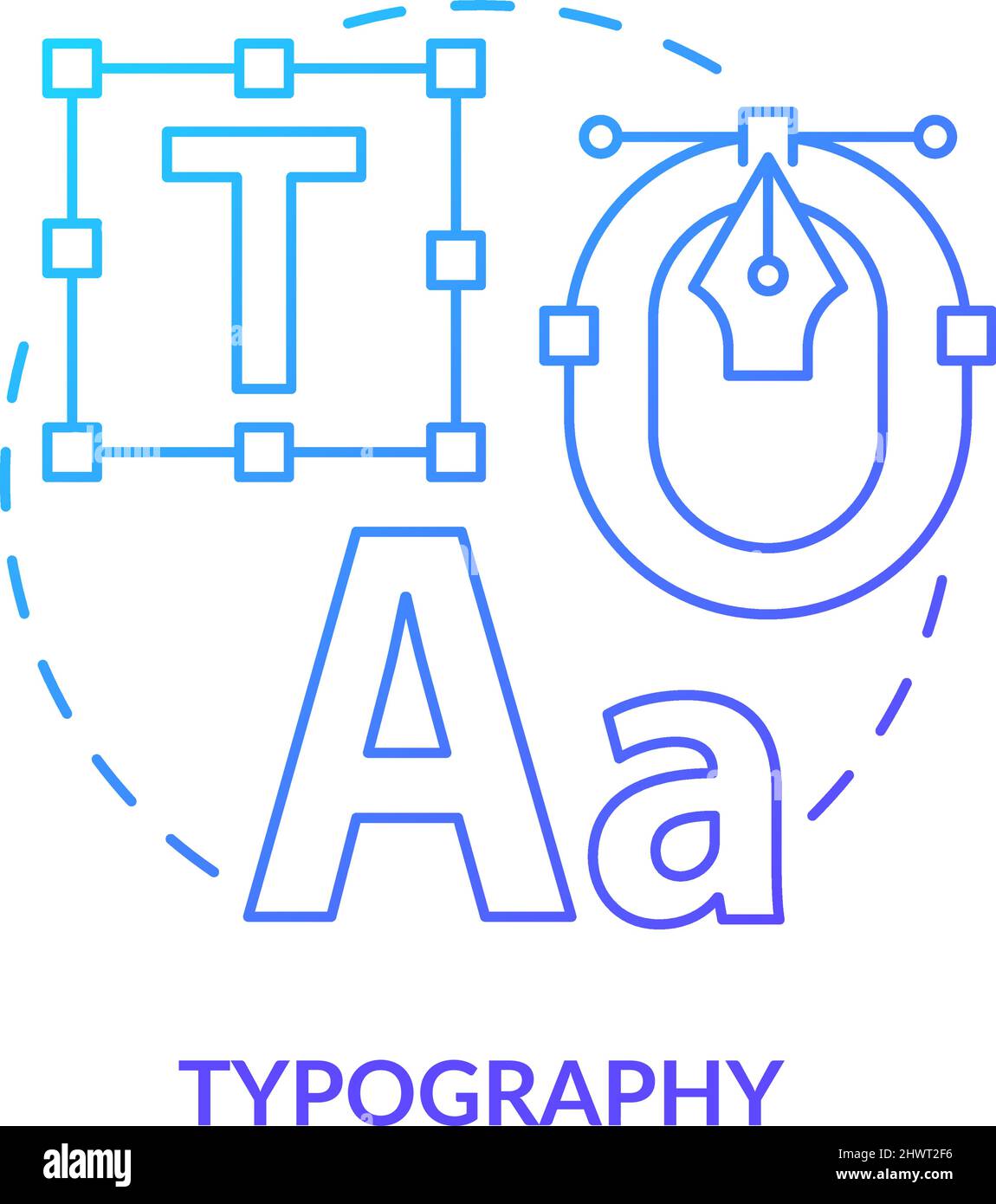 Typography blue gradient concept icon Stock Vector Image & Art - Alamy