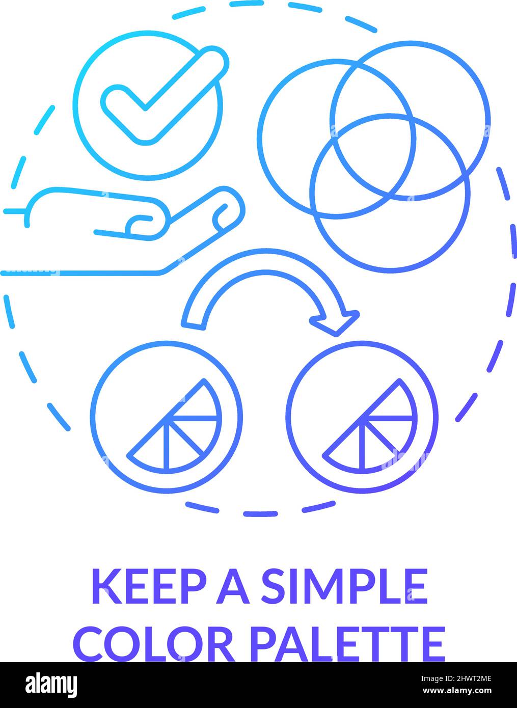 Keep simple color palette blue gradient concept icon Stock Vector