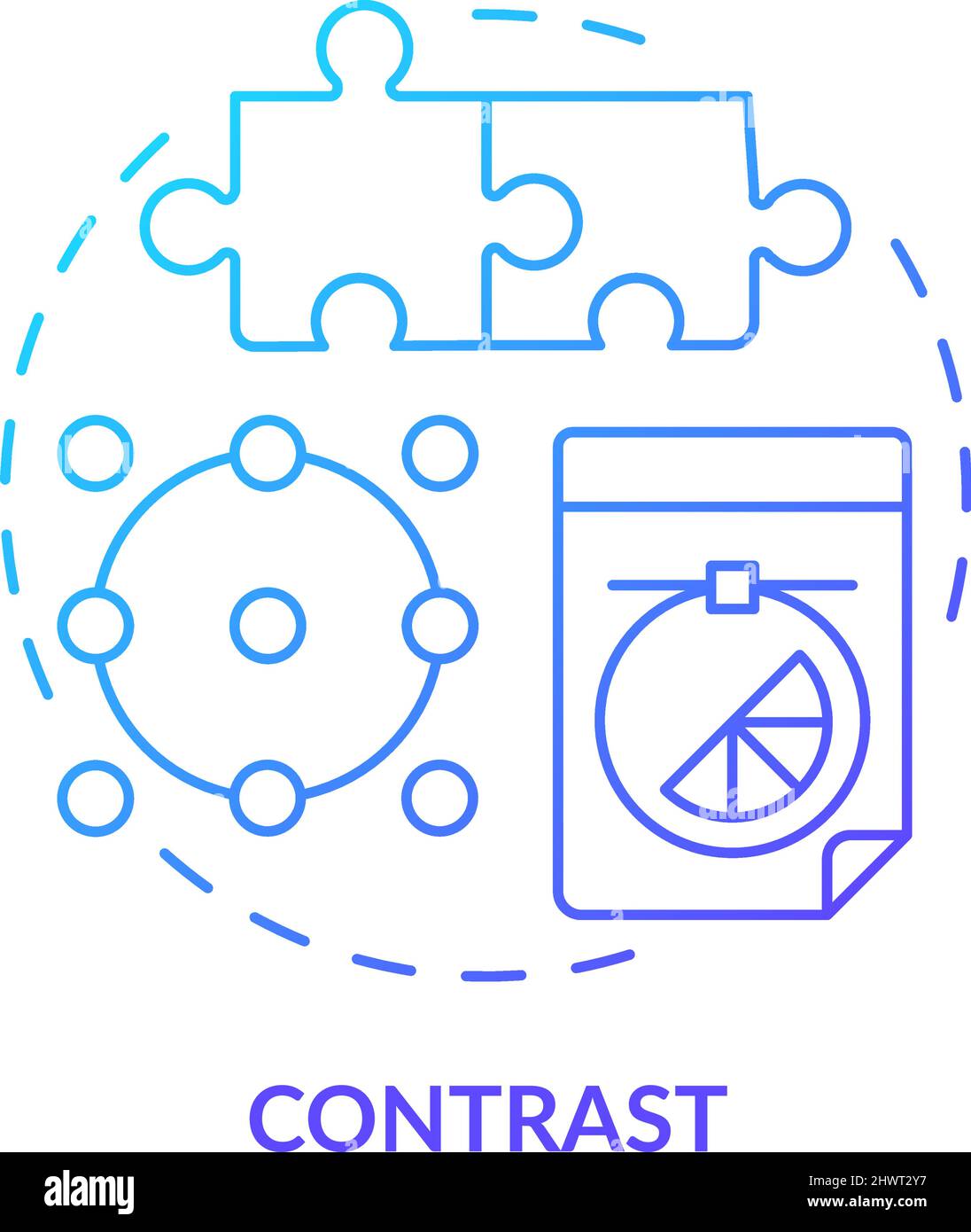 Contrast blue gradient concept icon Stock Vector Image & Art - Alamy