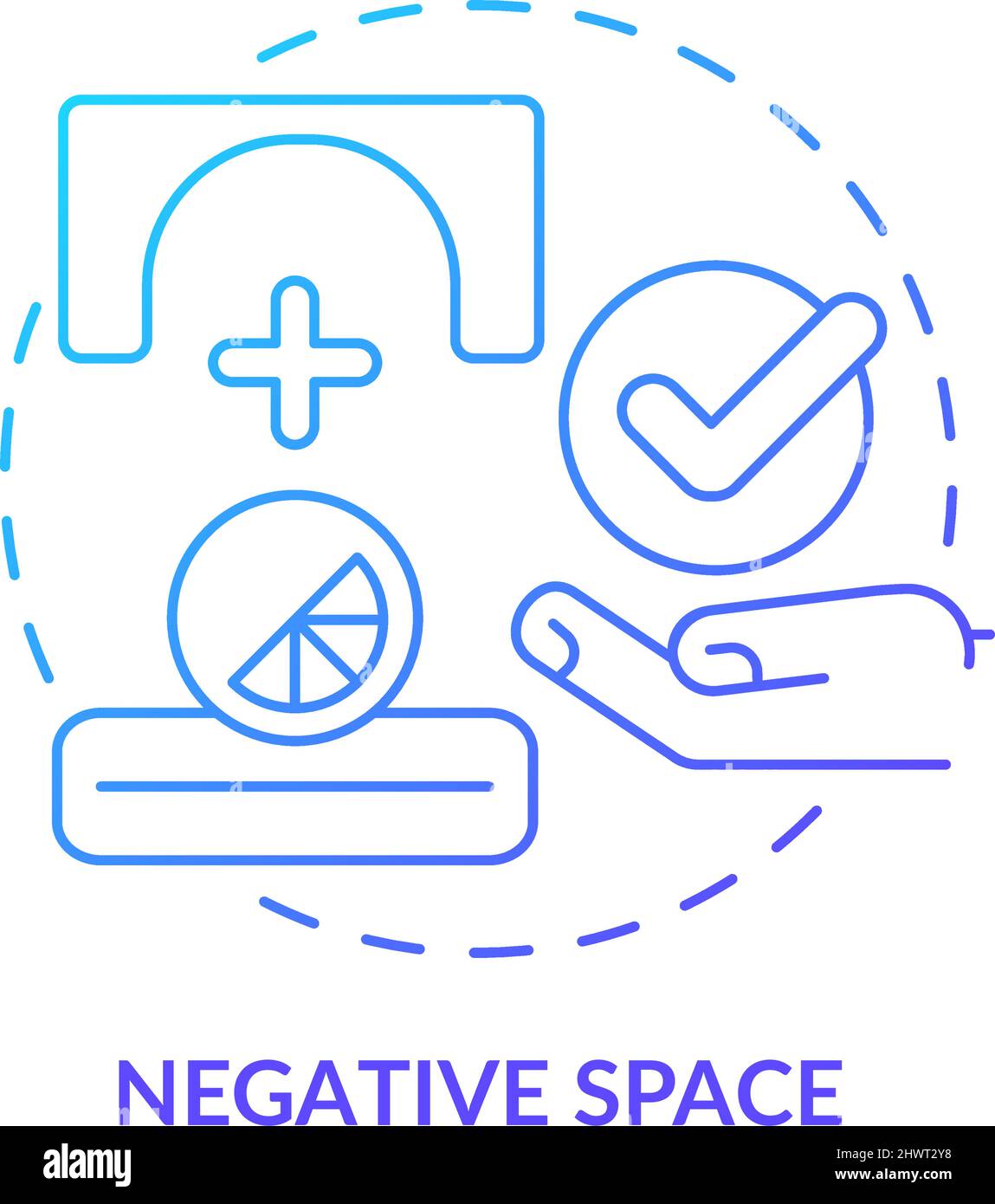Negative space blue gradient concept icon Stock Vector Image & Art - Alamy
