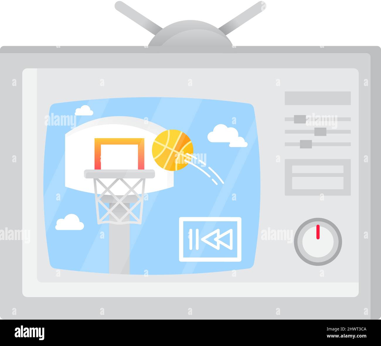 Watch basketball match live streaming on tv vector icon