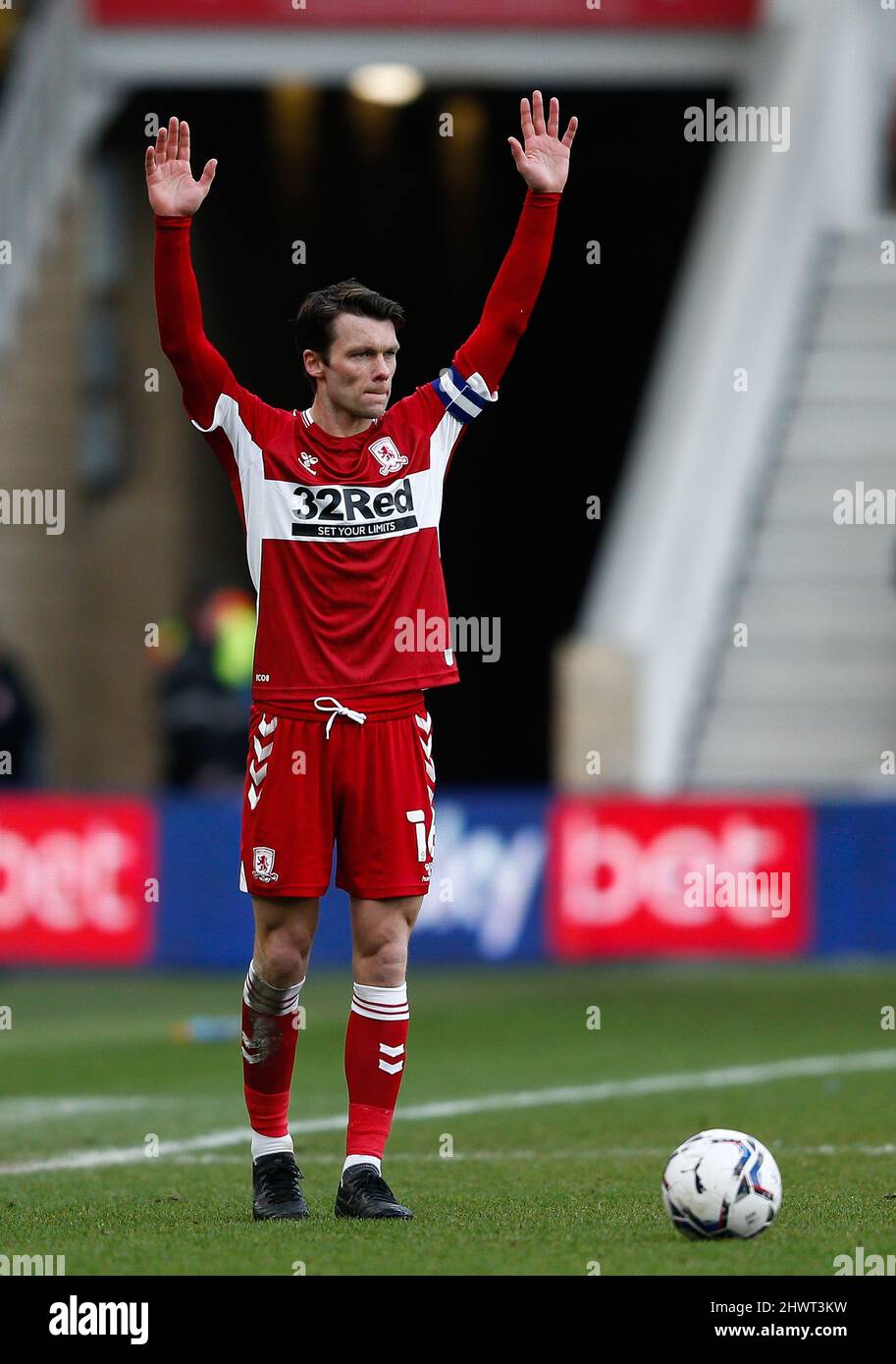 Middlesbrough's Jonny Howson in action during the Sky Bet Championship match at the Riverside Stadium, Middlesbrough. Picture date: Saturday March 5, 2022. Stock Photo