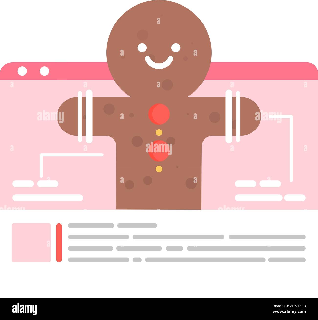 Holidays recipe icon. Mobile application flat vector. Ginger cookie ...