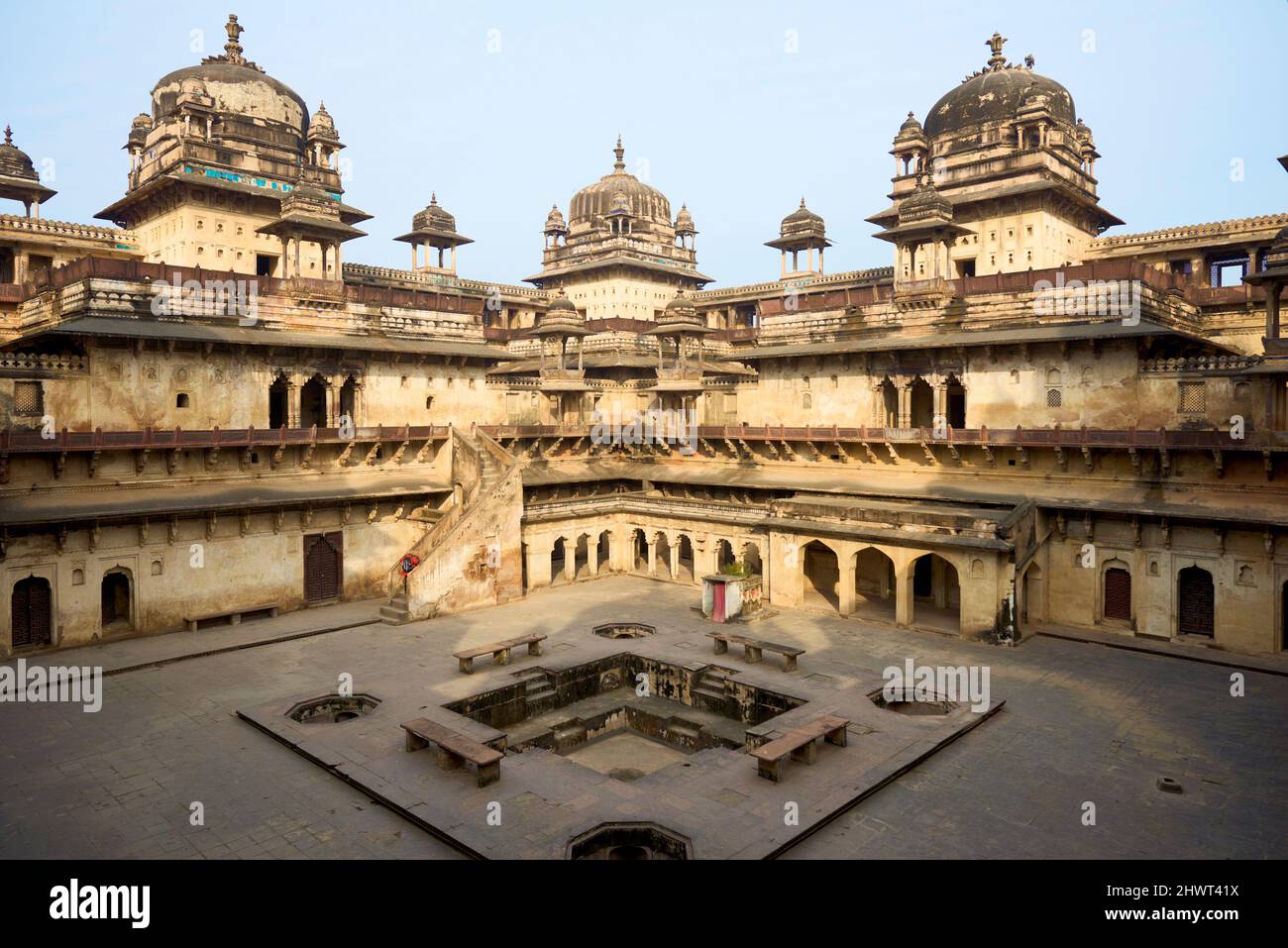 India Madhya Pradesh Orchha. The Fort Complex Stock Photo