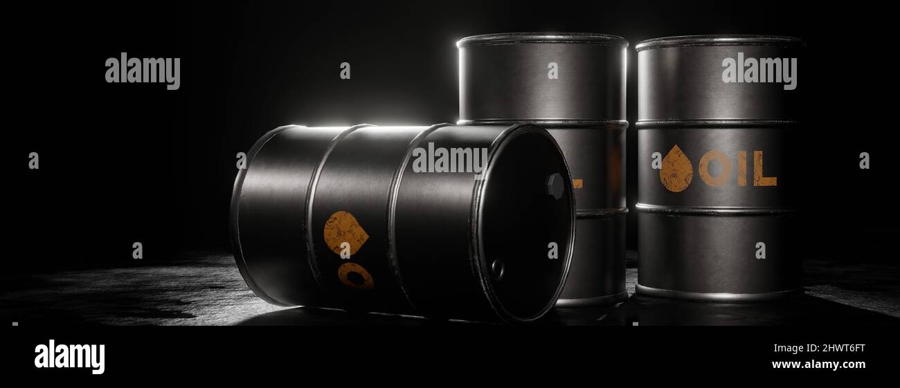 Oil Prices Going Up Concept Oil Barrels 3D Illustration Stock Photo