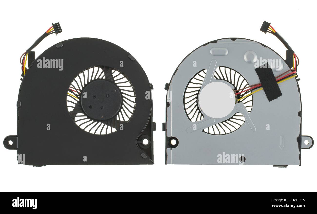 laptop fan, spare parts for a computer, on a white background Stock