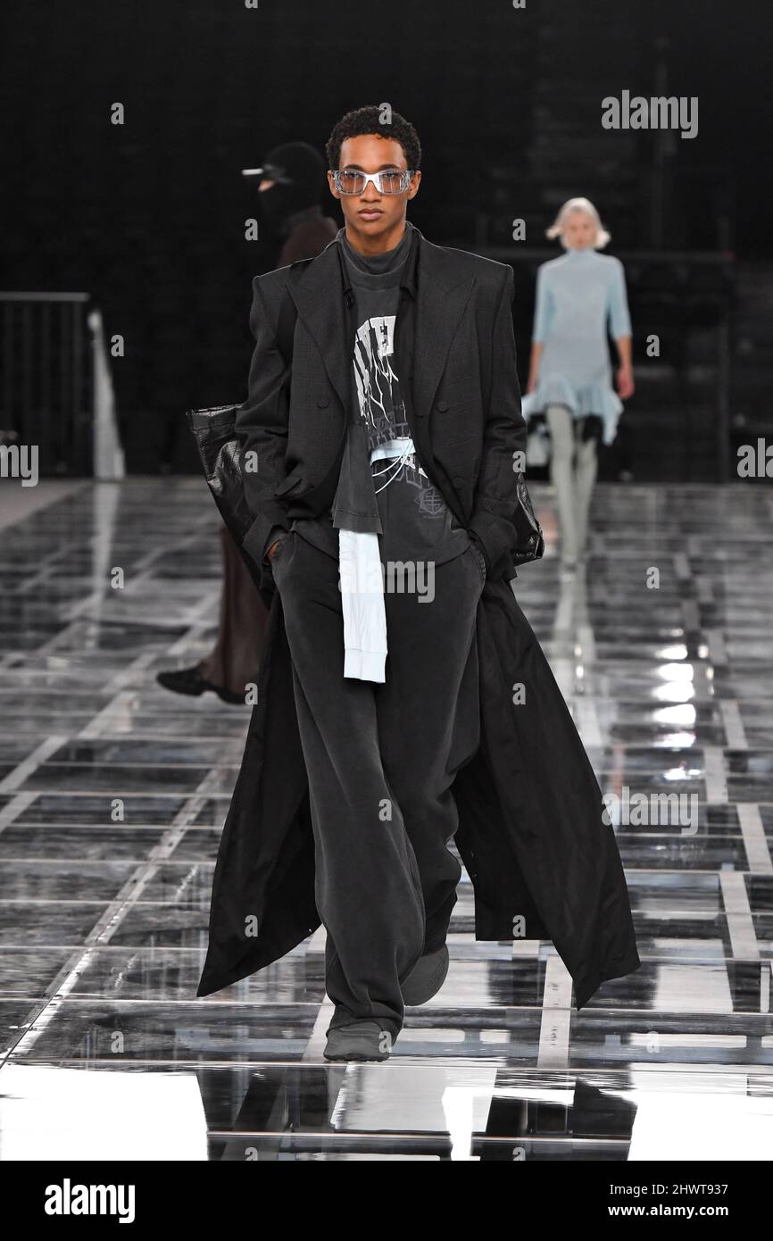 A model walks on the runway at the Givenchy fashion show during Fall ...