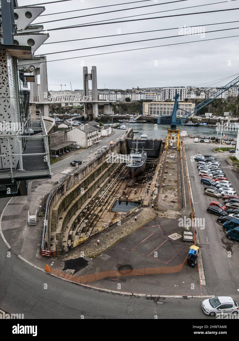 FRENCH NAVY HARBOUR OF BREST BRITTANY FRANCE - DRY DOCK ALONG THE ...