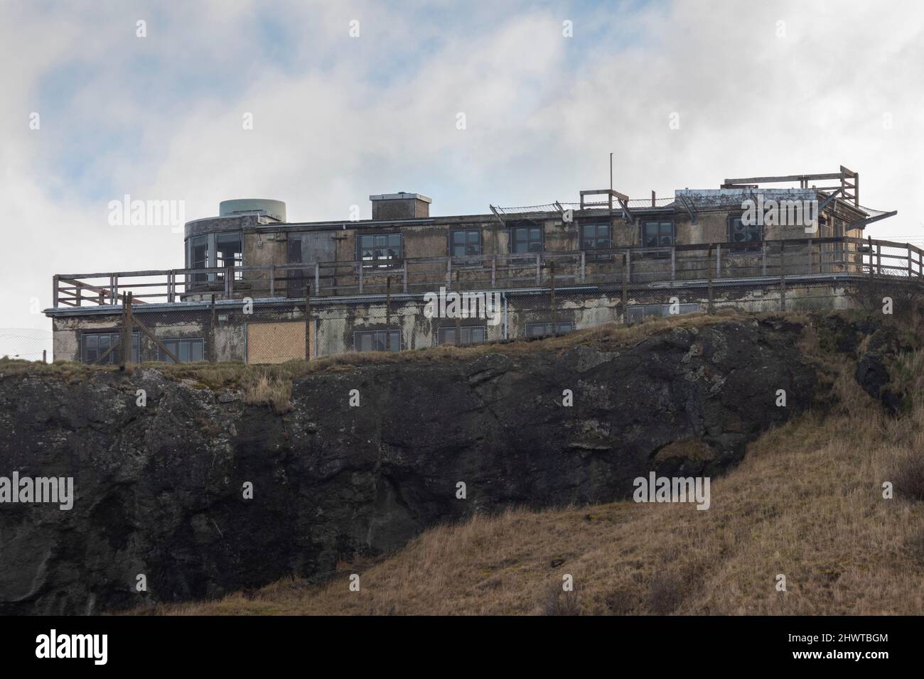 Gin Head former WW2 former radar station near North Berwick Scotland. Stock Photo