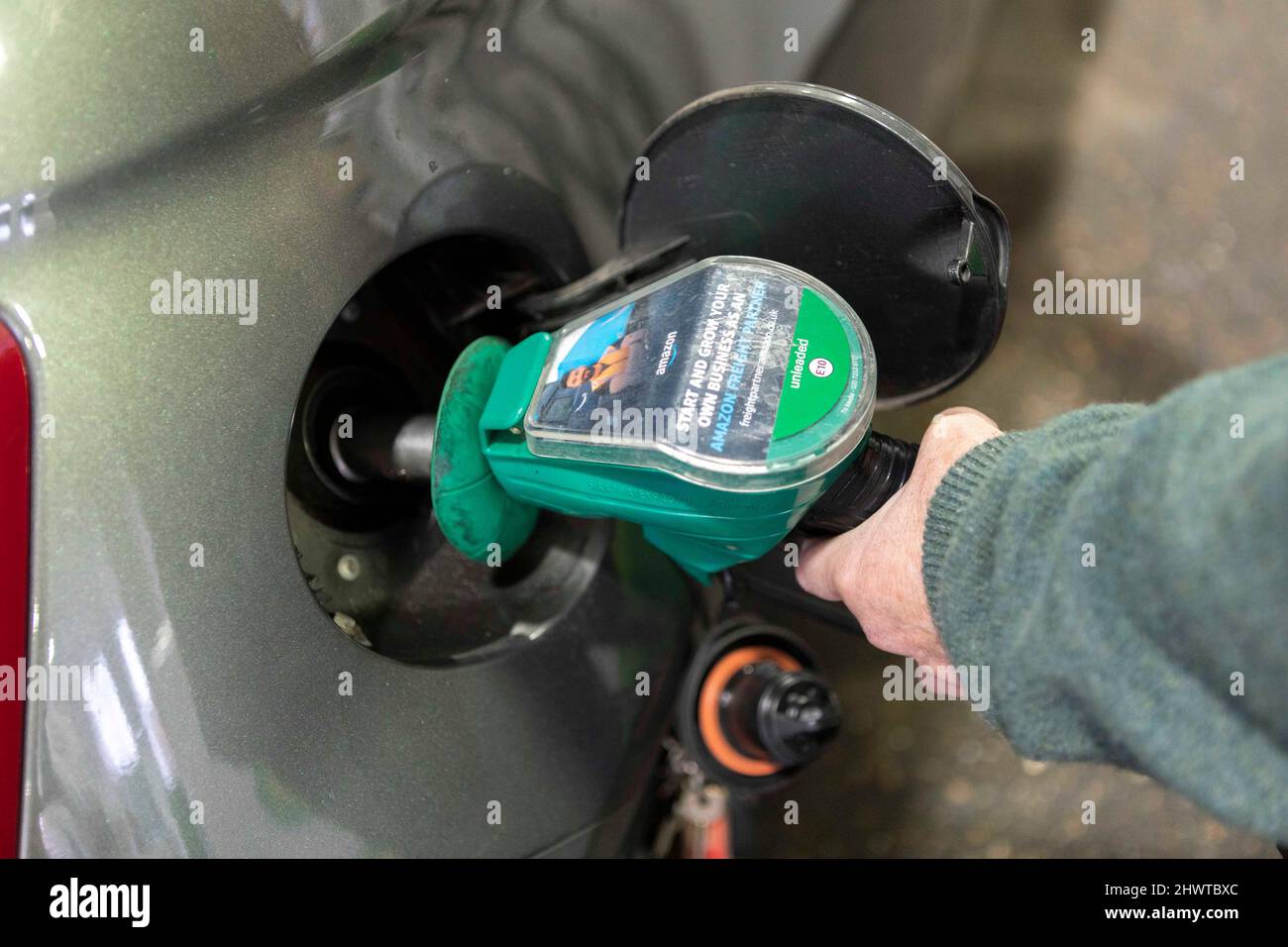 BP Petrol Station in Victoria, London, as oil prices spike following fear of Russian aggression. Stock Photo