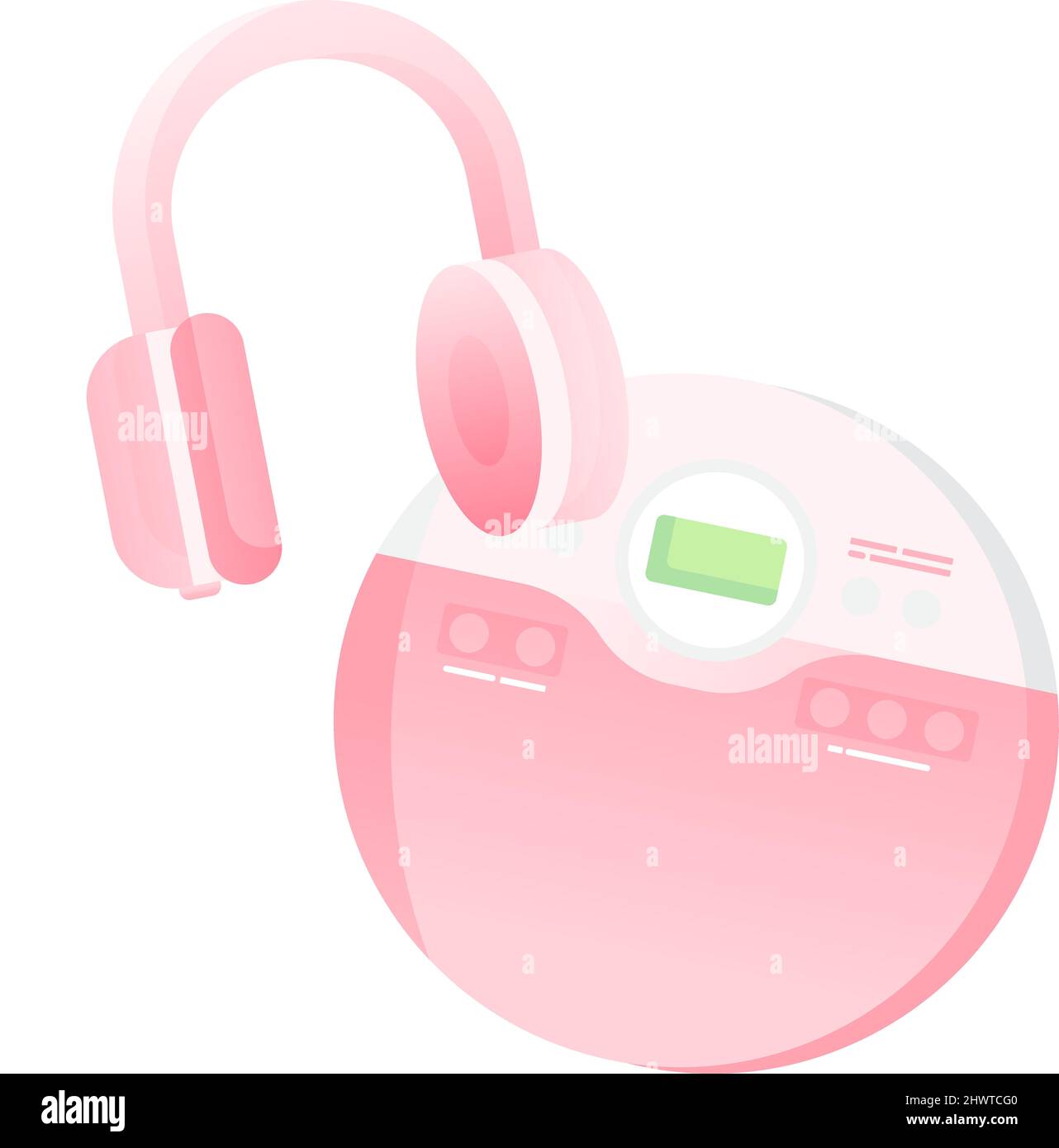 Portable CD player with headphones vector icon Stock Vector Image & Art -  Alamy