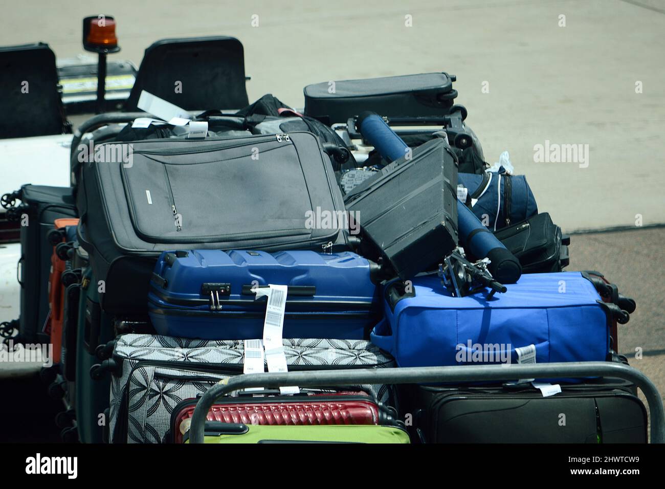 refugees flying from the Ukraine flying out of Poland to the UK with all there belongings Russian invasion of the Ukraine Stock Photo