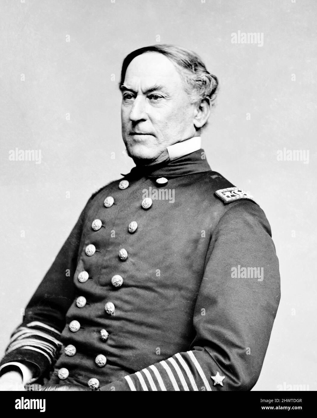 Admiral Farragut. Portrait of United States Navy Admiral, David Glasgow Farragut (1801-1870), 1855-1865 Stock Photo