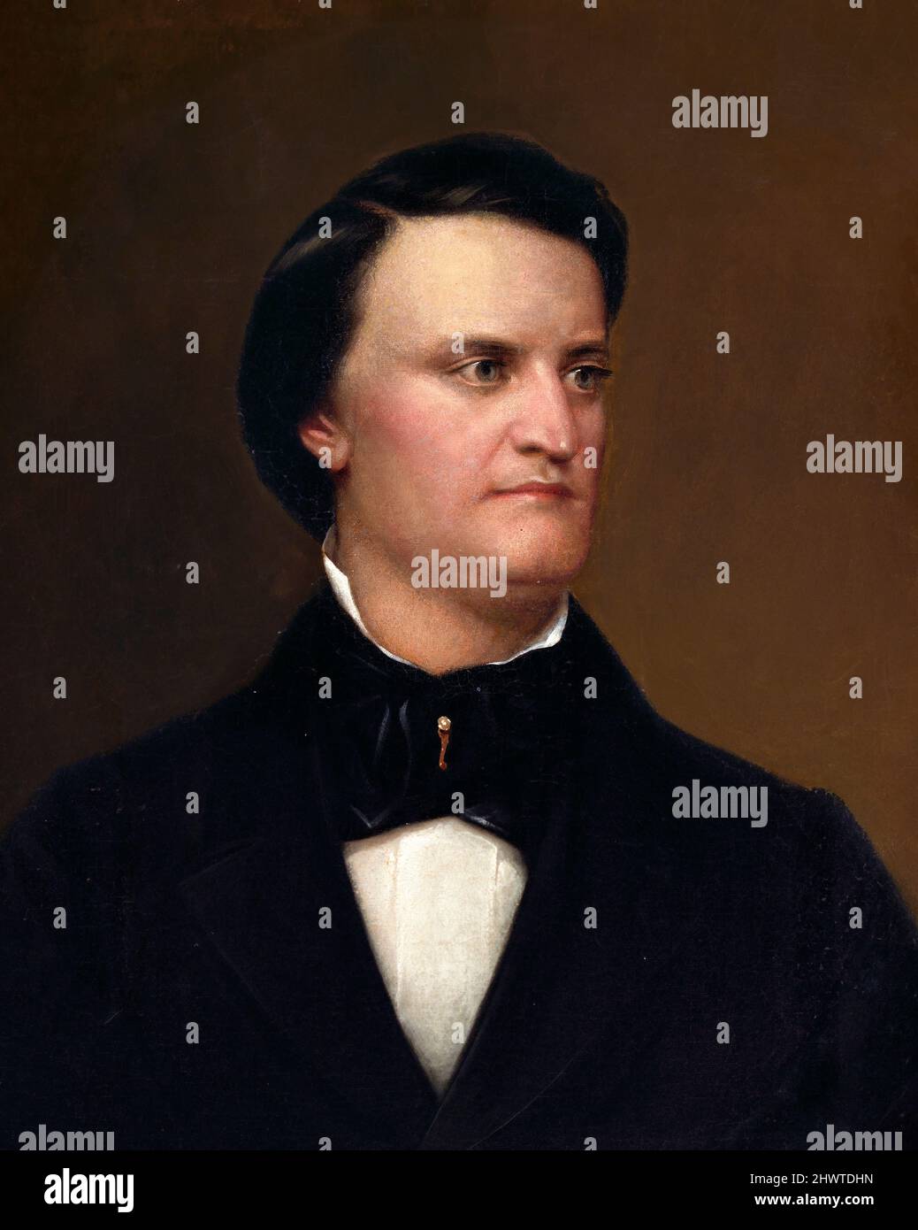 Portrait of the 14th Vice President of the United States, John C Breckinridge (1821-1875), oil on canvas, 1860 Stock Photo