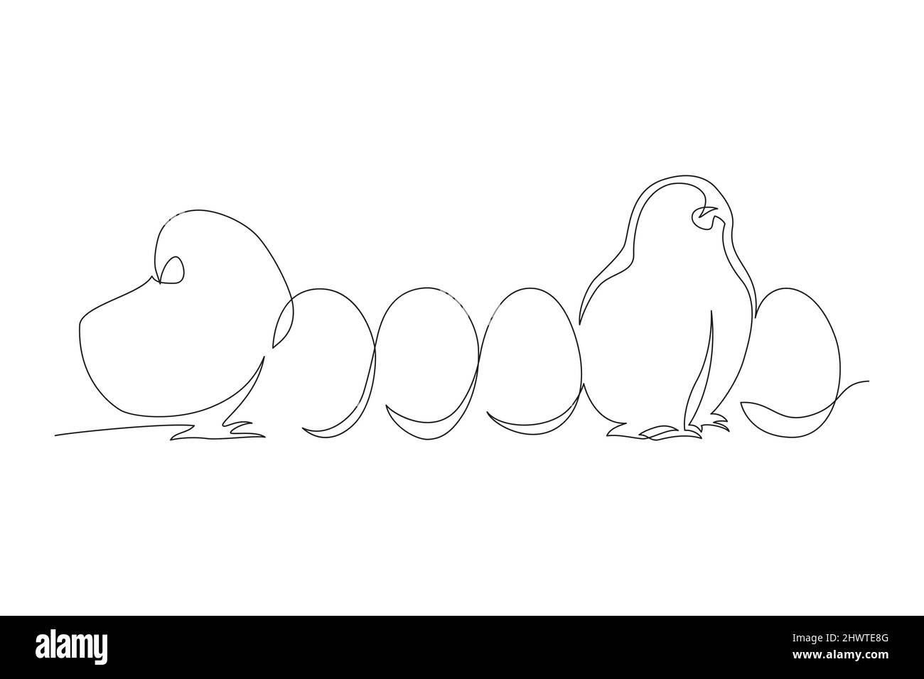 Have Yourself a Very Happy Easter. Easter Bunny illustration continuous line drawing. Stock Vector