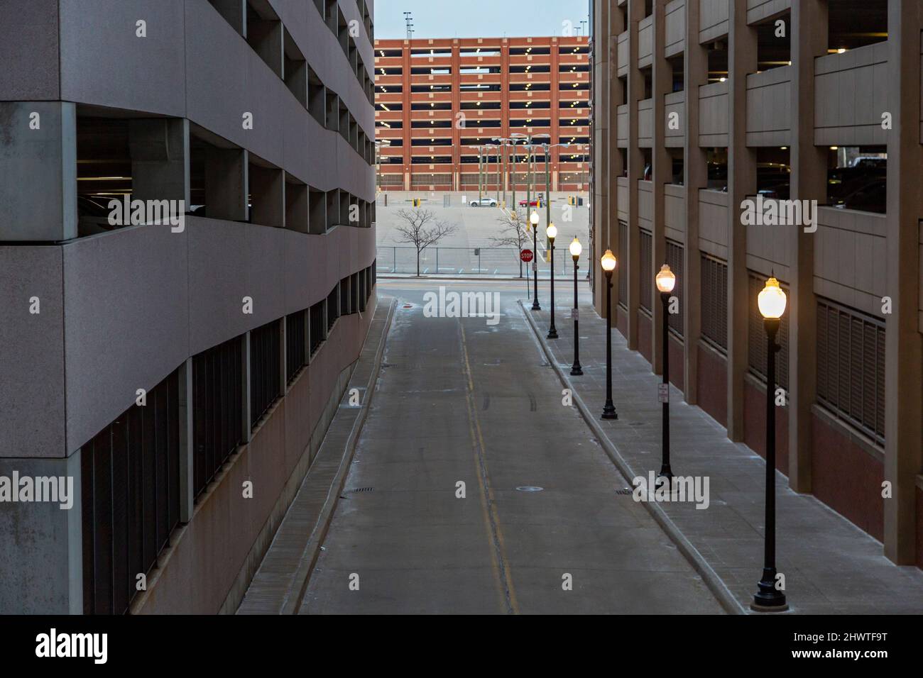 Detroit, Michigan Three parking garages, one surface parking lot, and