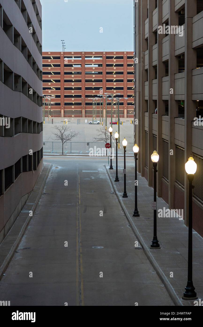 Detroit, Michigan Three parking garages, one surface parking lot, and