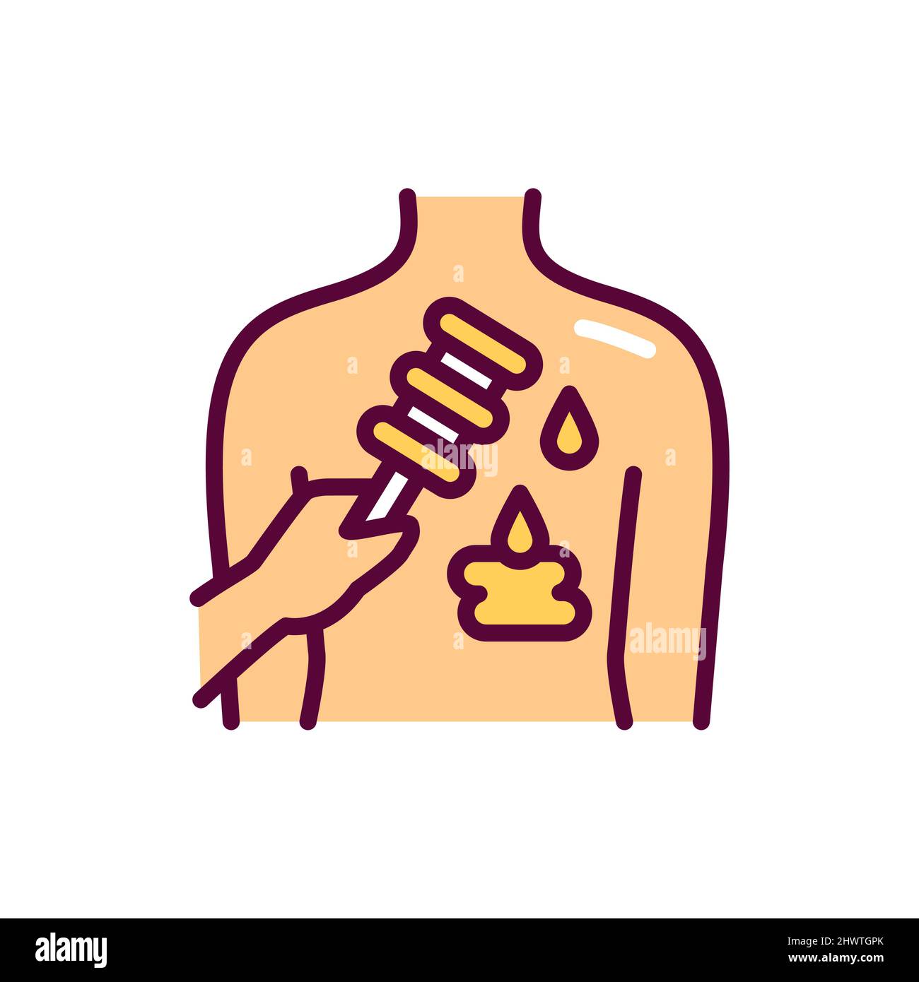 Honey massage line color icon. Physiotherapy, acupuncture ...