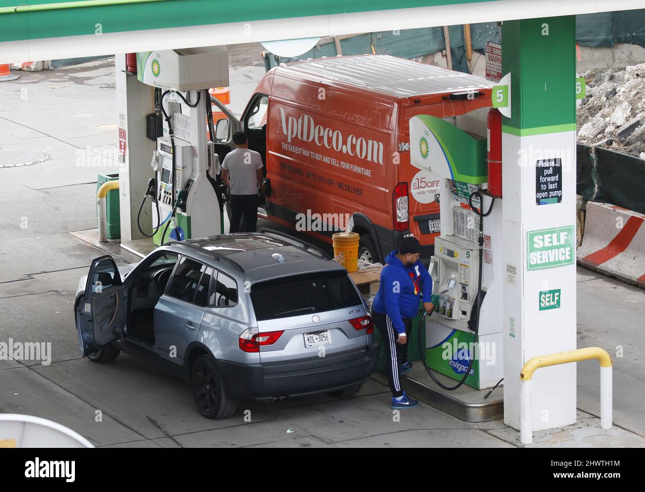 New York, United States. 07th Mar, 2022. The price for a gallon of