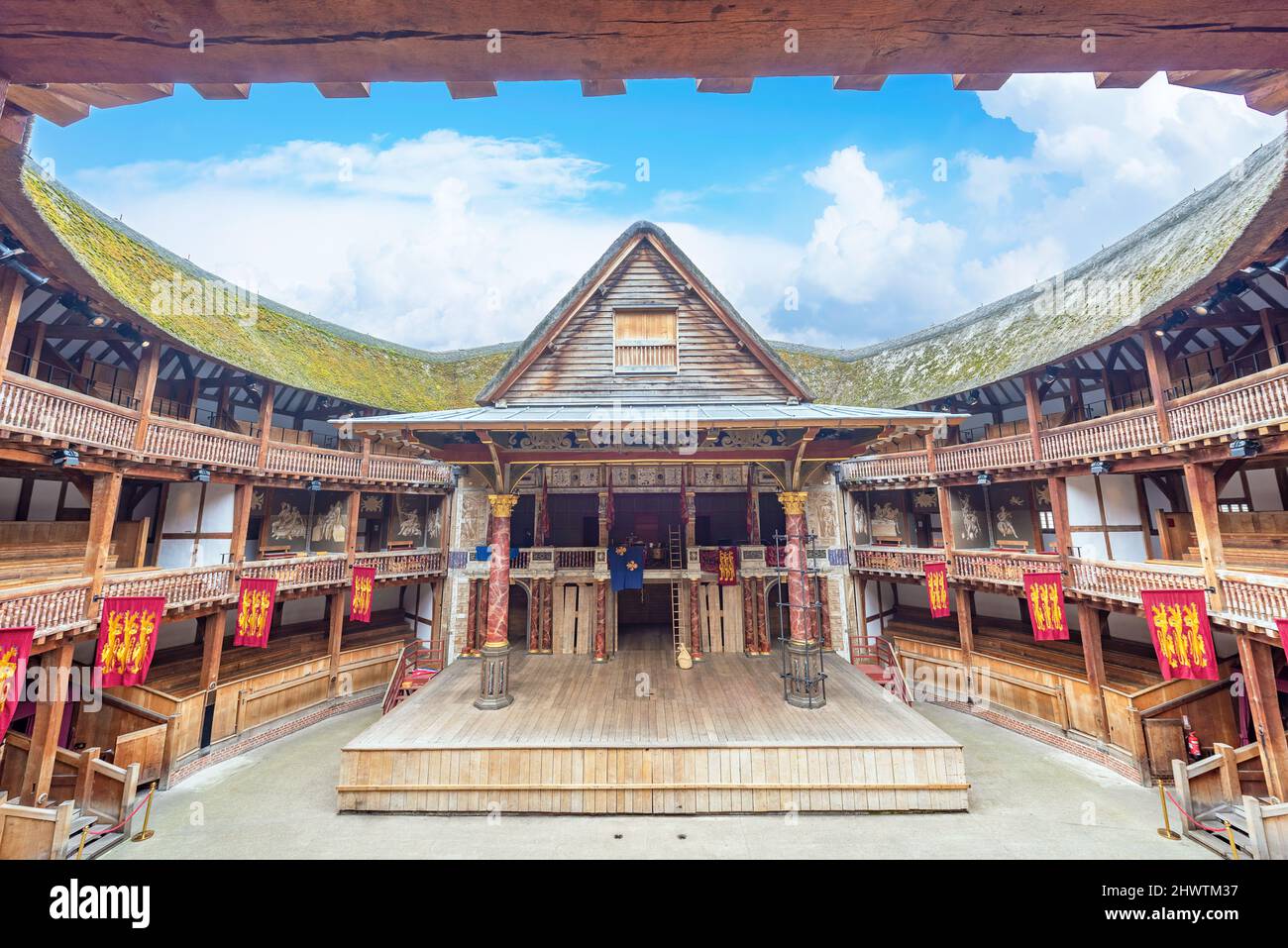 London, UK – Feburary 27, 2022 : The Globe Theater is a popular visitor attraction in the city of London. Stock Photo