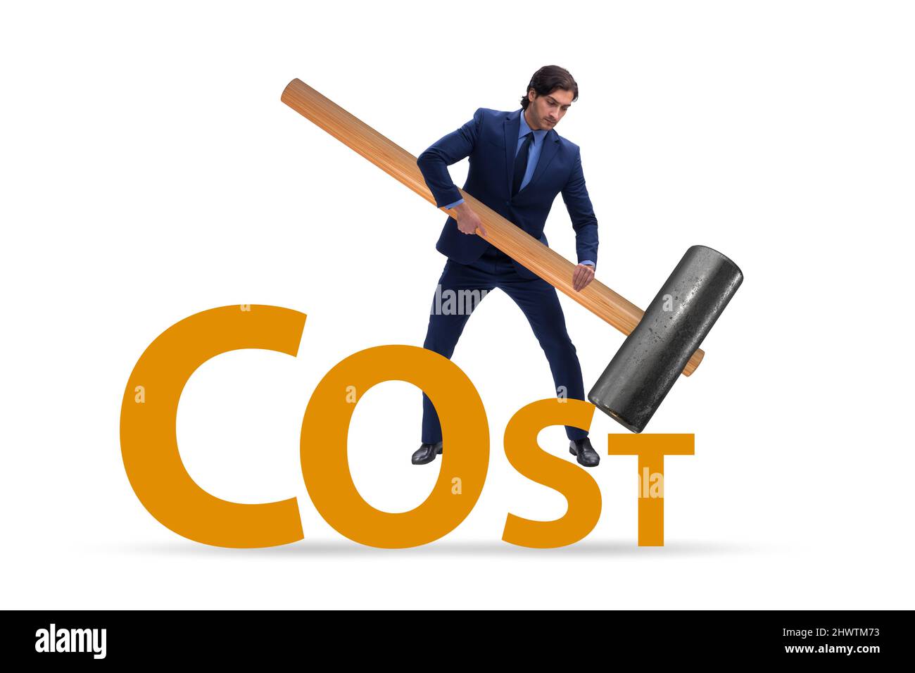 Cost optimisation concept with the falling costs Stock Photo Alamy