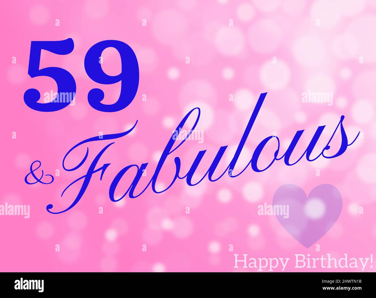 59th birthday card wishes illustration Stock Photo - Alamy