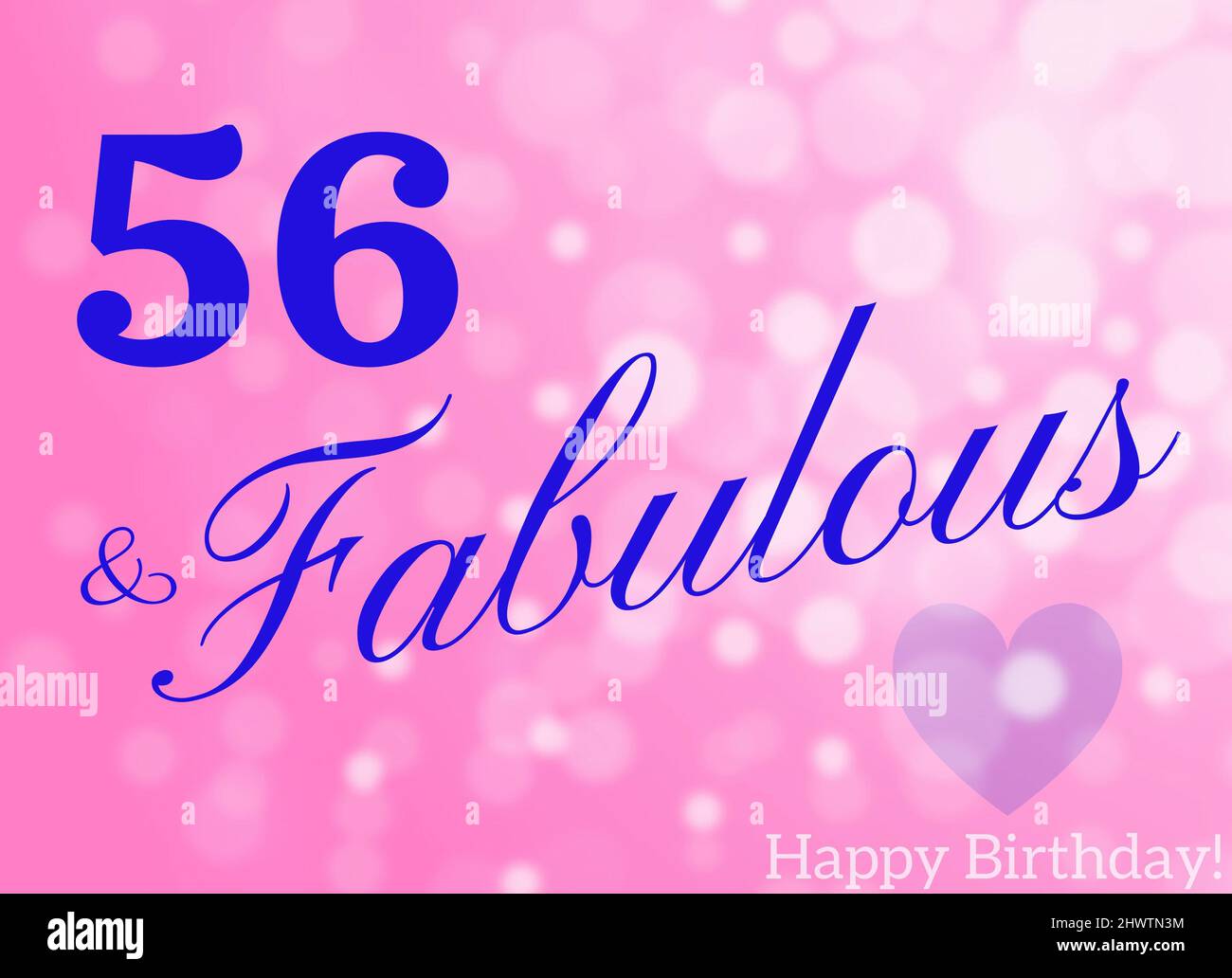 56th birthday card wishes illustration Stock Photo - Alamy