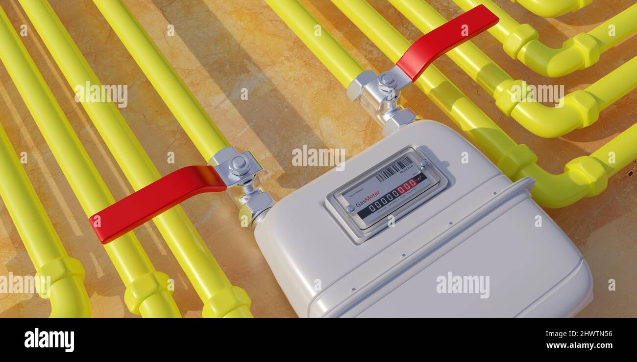 Natural gas home utility distribution. Consumption measure, counter