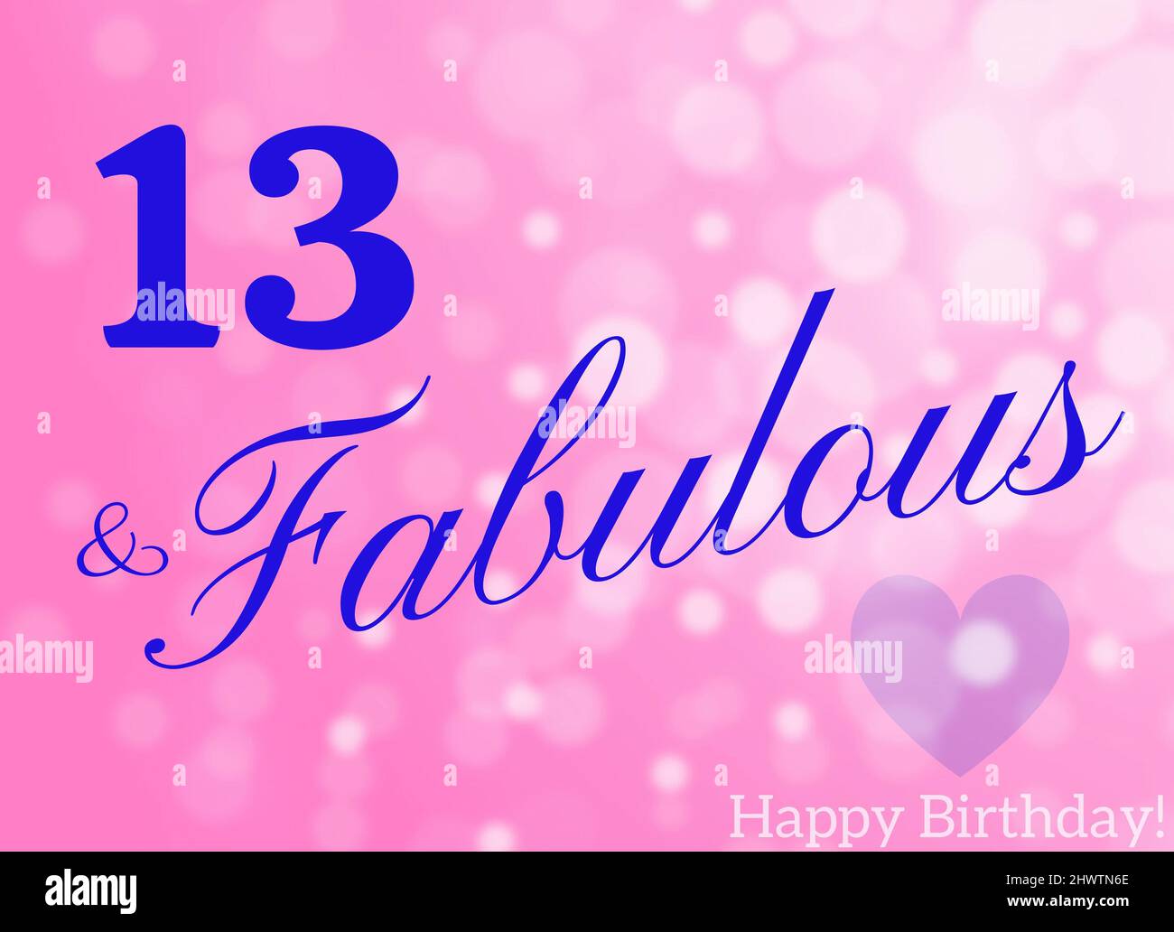 13th-birthday-card-wishes-illustration-stock-photo-alamy