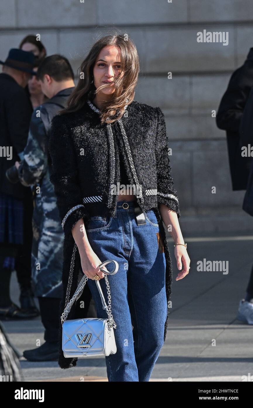 Alicia Vikander attending the Louis Vuitton show during PFW