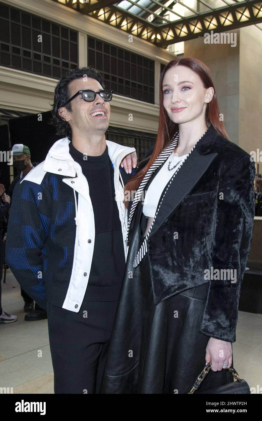 Joe Jonas and Sophie Turner attending the Louis Vuitton Womenswear  Fall/Winter 2022/2023 show as