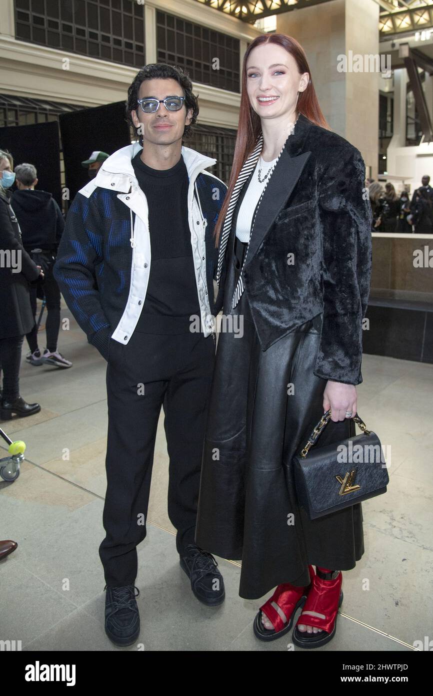 Joe Jonas and Sophie Turner attending the Louis Vuitton Womenswear  Fall/Winter 2022/2023 show as