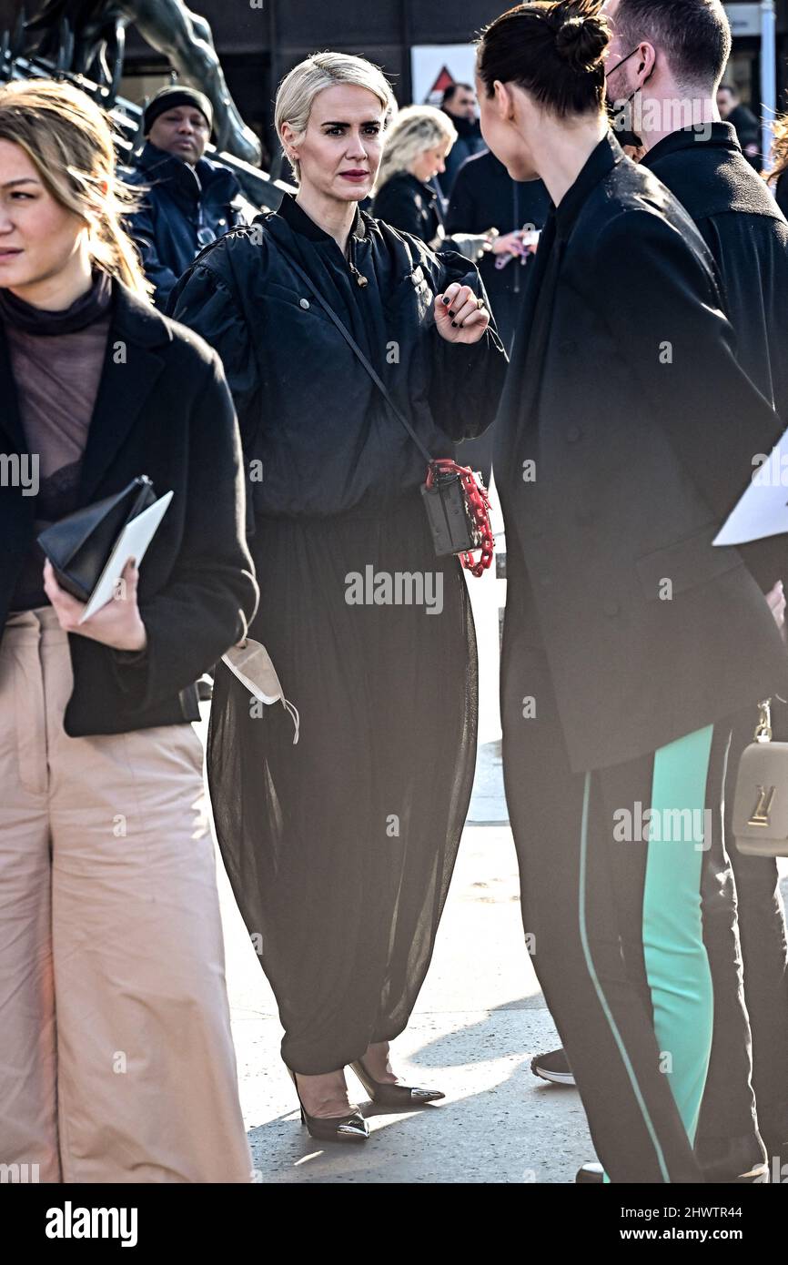 Sarah Paulson attending the Louis Vuitton show during PFW Womenswear
